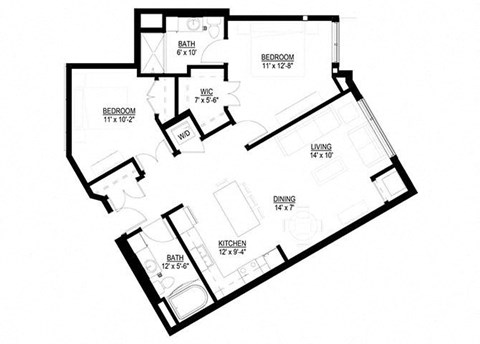 2 Bedroom Floor Plan